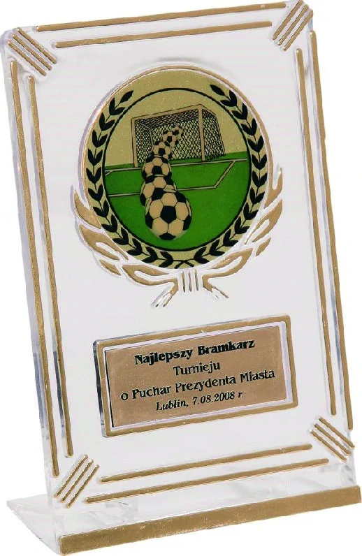 Trofej plast. číra so zlatým rámikom, 5016, výška 14cm
