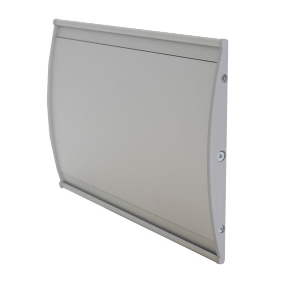 informačné systémy,Menovka zásuvná 155 x 155 mm, sivé  bočnice, posledne 2 ks 