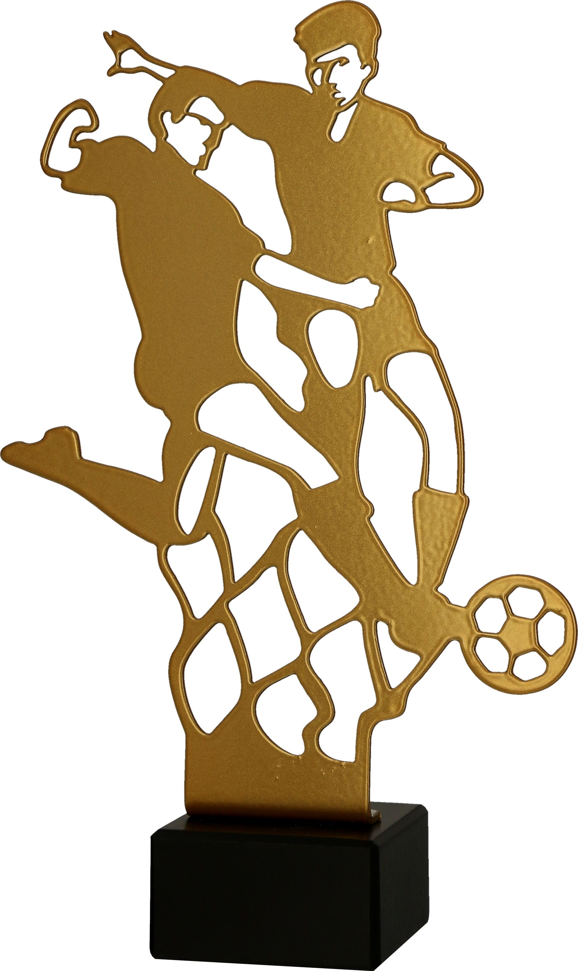 Futbal Trofej ML-SOC2, Figúrka kovová futbal zlatá, výška 21 cm