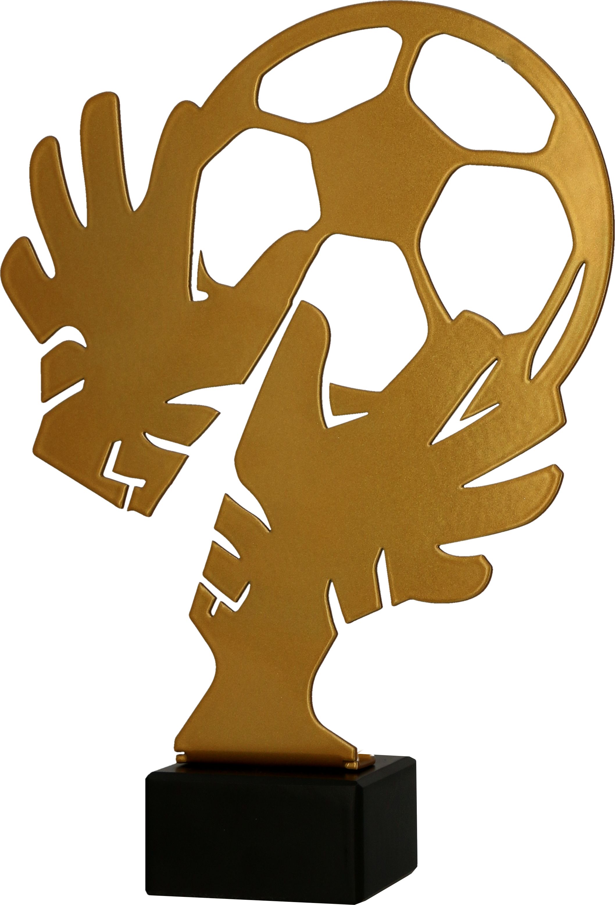 Futbal Trofej ML-SOC3, Figúrka kovová futbal zlatá, výška 21 cm