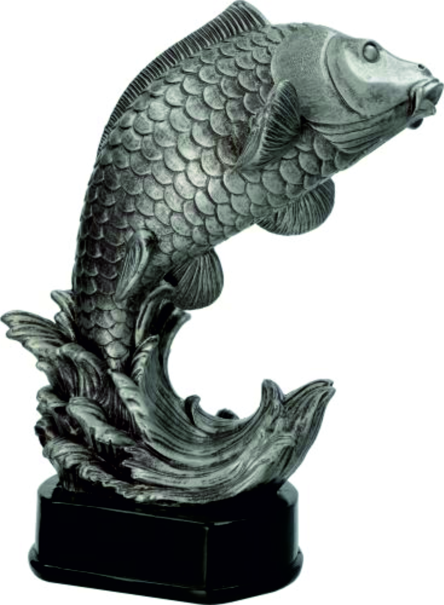 Ryba, rybárčenie, RFST3020/S - Figúrka odlievaná ryba strieborná , výška 25 cm