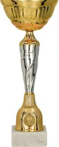Pohár športový  9256, zlato-strieborný, emblém 25 mm