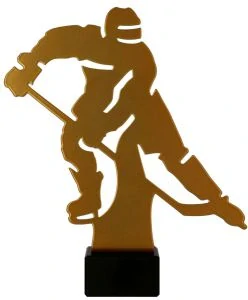 Figúrka kovová hokej hráč zlatá H-21 cm, ML-HOC1