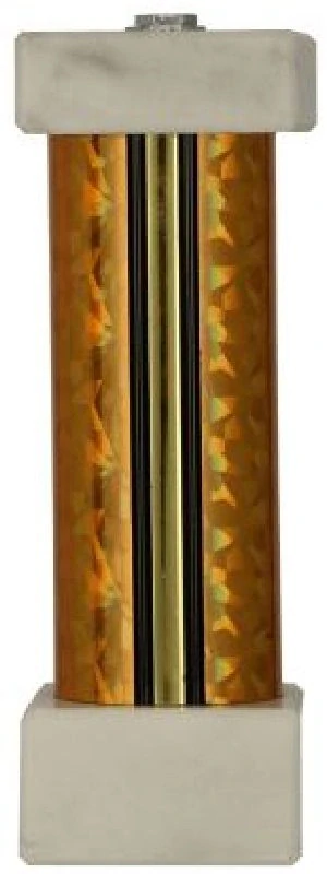 S690/G - Podstavec pod figúrku zlatý stĺp/biely mramor