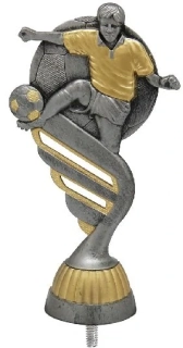 futbal - Figúrka plastová FASTFIX P404.22, futbal strieborno-zlatá H-13 cm